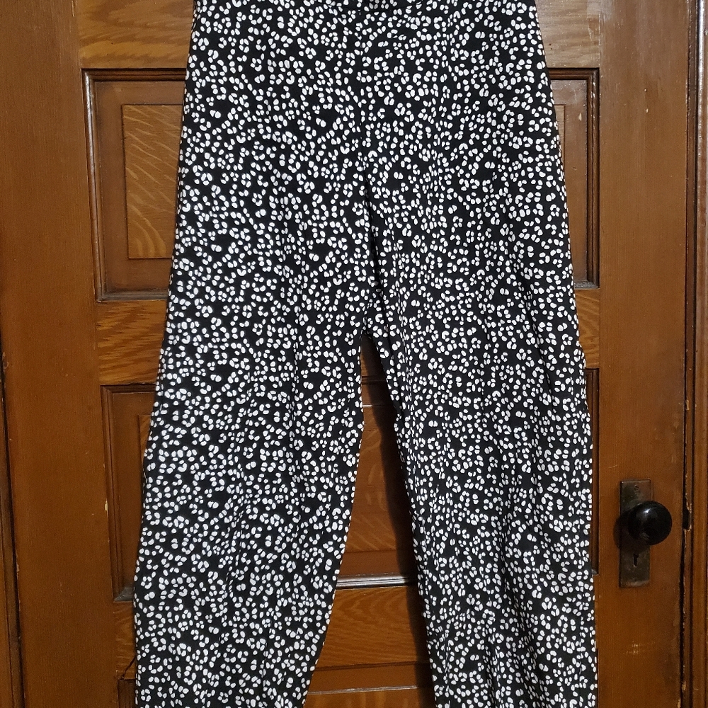 Dot print straight leg pull on pants